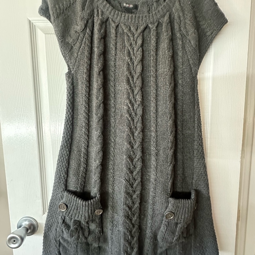 Style & Co. Gray Cable Knit Dress